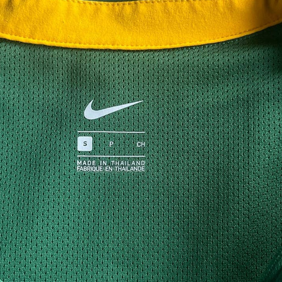 Nike Golf Shirt Mens Small Green Yellow Vented Quarter Zip - Picture 4 of 11